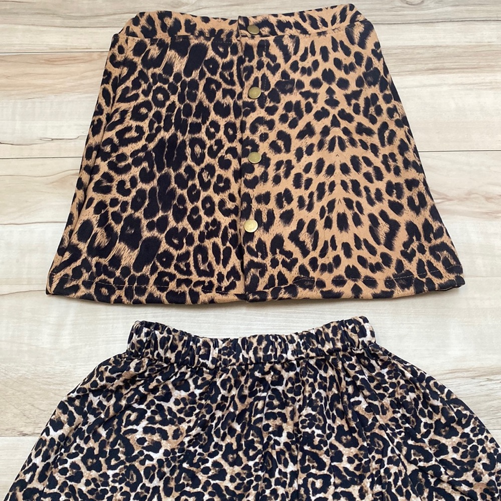 Emma & Elsa Girls Size 7/8 Skirt Bundle. One leopard and one Cheetah. - Picture 2 of 11